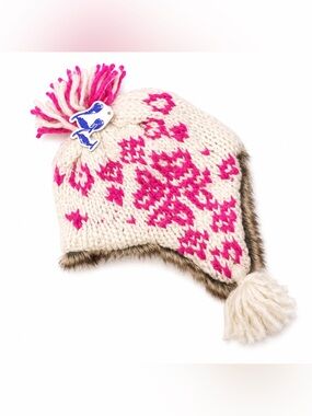 77 Kids. New with tags. One size Fits all. Faux Fur lined Winter Hat. Hot Pink